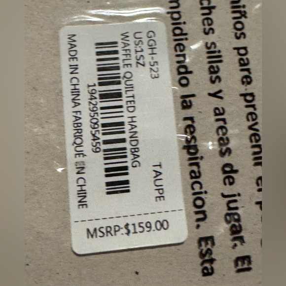 💎 NWT! Gilda Paris Quilted Diamond Taupe Shoulder Bag - Picture 3 of 6